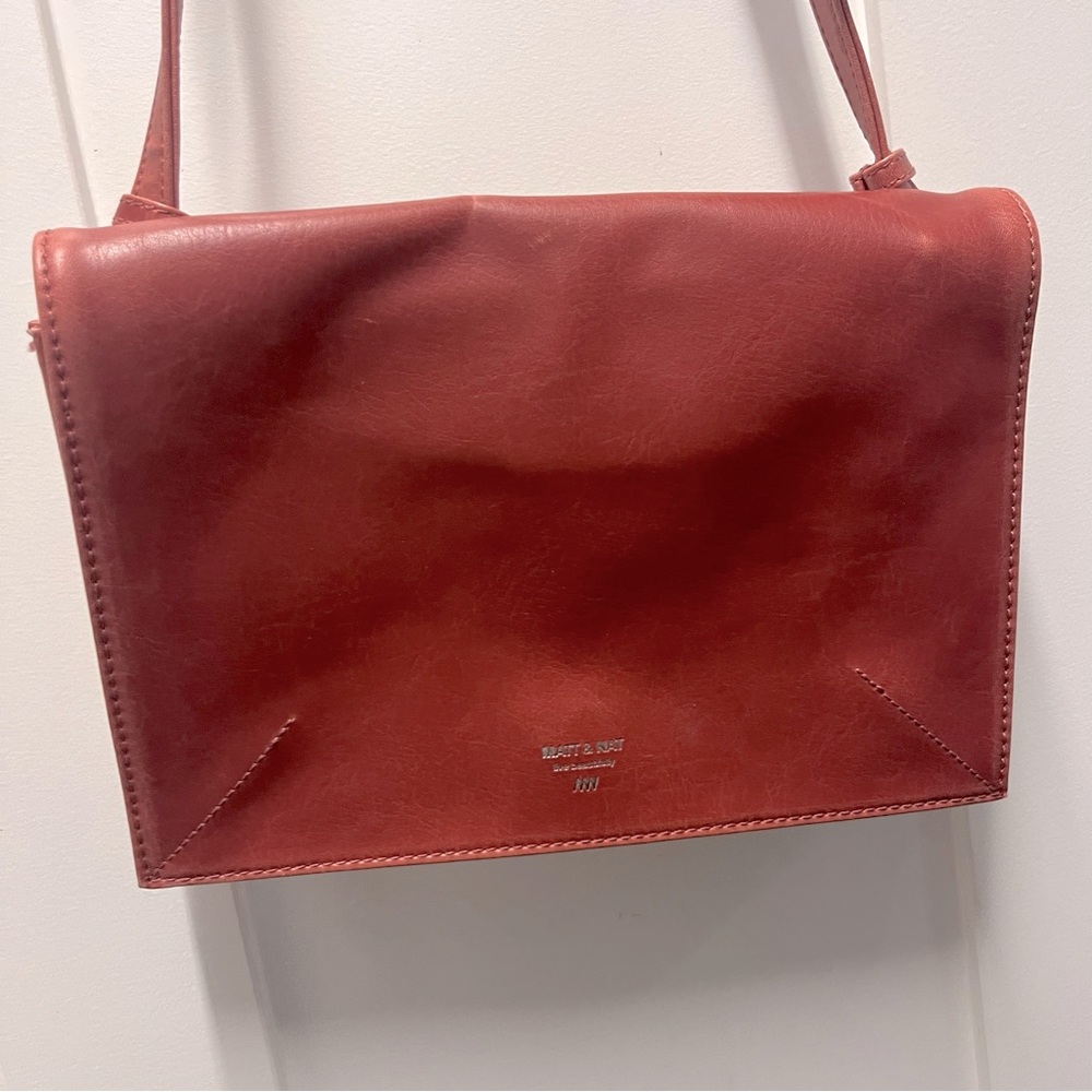 Matt&Nat burnt orange vegan leather cross body purse